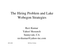 The Hiring Problem and Lake Wobegon Strategies