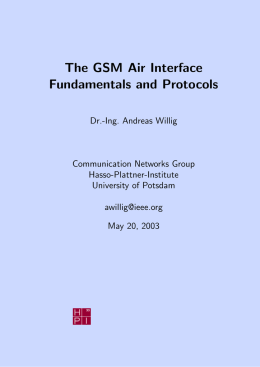 The GSM Air Interface Fundamentals and Protocols