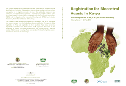 Registration for Biocontrol Agents in Kenya