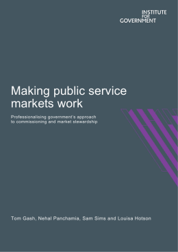 Making public service markets work