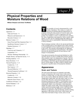 Wood Handbook--Chapter 3--Physical Properties and Moisture