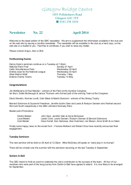 Newsletter No. 22 April 2014