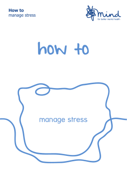 How to manage stress how to
