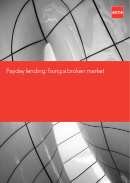Payday lending: fixing a broken market