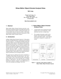 Shlaer-Mellor Object-Oriented Analysis Rules - Shlaer