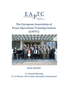 The European Association of Peace Operations Training Centres