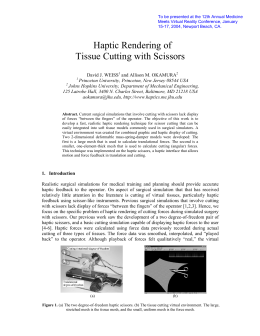 Haptic Rendering of Tissue Cutting with Scissors