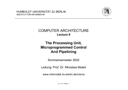 COMPUTER ARCHITECTURE The Processing Unit