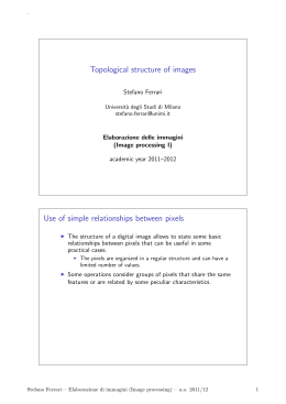 Topological structure of images Use of simple relationships between