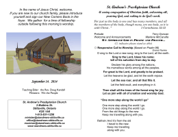 September 14, 2014 - St. Andrew`s Presbyterian Church