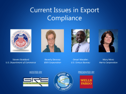 Current Issues in Export Compliance