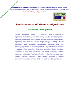 Fundamentals of Genetic Algorithms