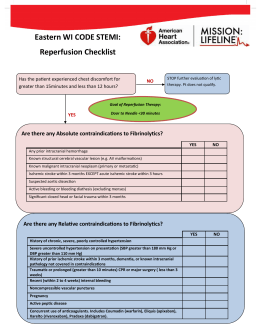 Eastern WI CODE STEMI: Reperfusion Checklist