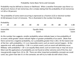 Probability: Some Basic Terms and Concepts Probability may be