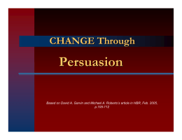 Change Through Persuasion (PowerPoint)