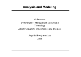 Analysis and Modeling