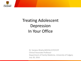 Treating Adolescent Depression in Your Office