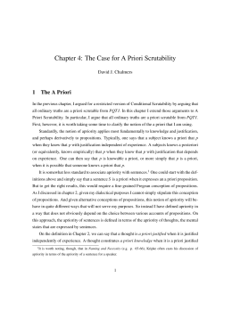 Chapter 4: The Case for A Priori Scrutability