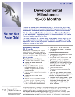 Developmental Milestones: 12–36 Months