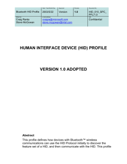 human interface device (hid) profile