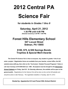 2012 Central PA Science Fair for students in Grades 1 thru 8