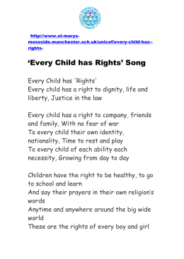 `Every Child has Rights` Song