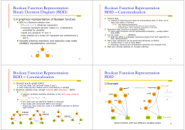Boolean Function Representation Binary Decision Diagram (BDD