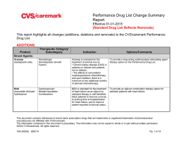 Performance Drug List Change Summary Report