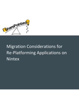 Migration Considerations for Re-Platforming