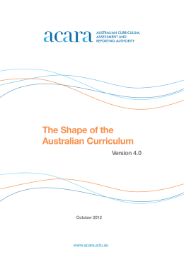 Shape of the Australian Curriculum v4.0