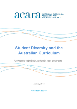 Student Diversity and the Australian Curriculum