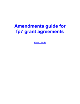 Amendments guide for fp7 grant agreements