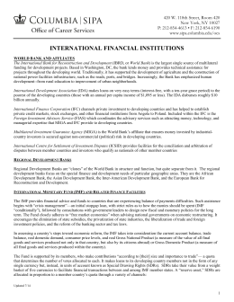 INTERNATIONAL FINANCIAL INSTITUTIONS