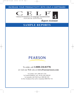 CELF-4 - Clinical Assessment Canada