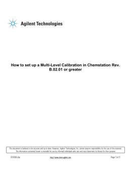 How to set up a Multi-Level Calibration in Chemstation Rev