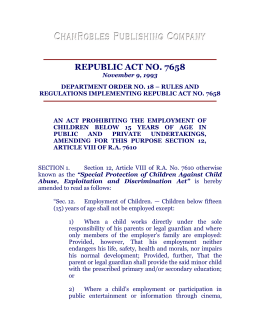 republic act no. 7658 - chanroblespublishingcompany