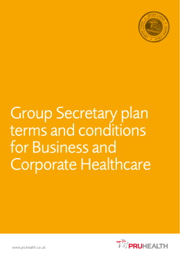 Group Secretary plan terms and conditions for