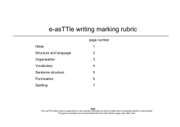 e-asTTle writing marking rubric
