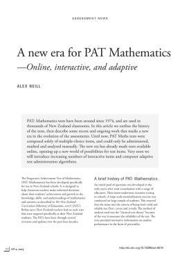 A new era for PAT Mathematics