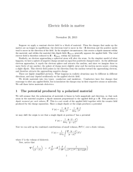 Electric fields in matter - Department of Physics, USU