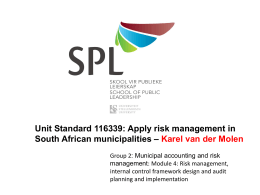 Unit Standard 116339: Apply risk management in South African