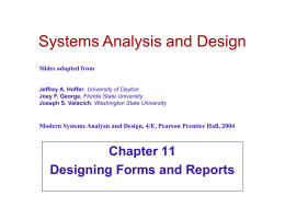 Designing Forms and Reports