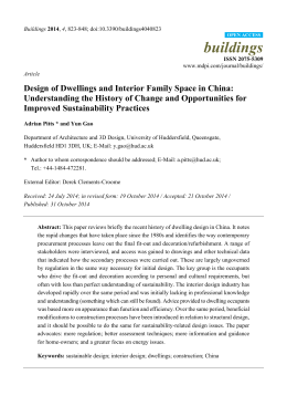 Design of Dwellings and Interior Family Space in China