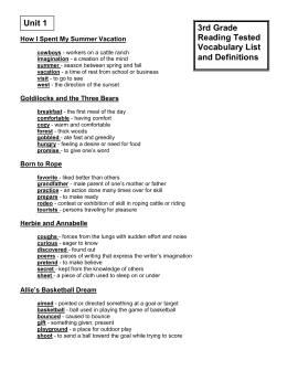 Unit 1 3rd Grade Reading Tested Vocabulary List