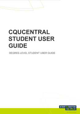 cqucentral student user guide