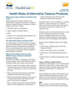 Health Risks of Alternative Tobacco Products