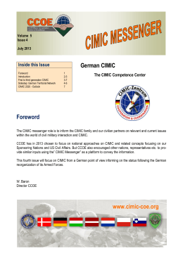 www.cimic-coe.org German CIMIC Foreword