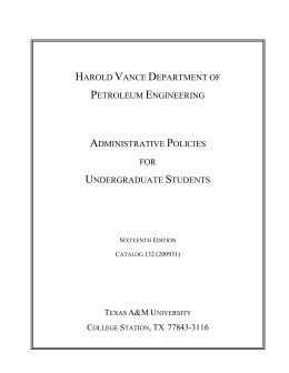 harold vance department of petroleum engineering administrative