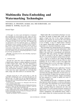 Multimedia Data-embedding And Watermarking Technologies