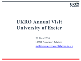 UKRO Annual Visit University of Exeter